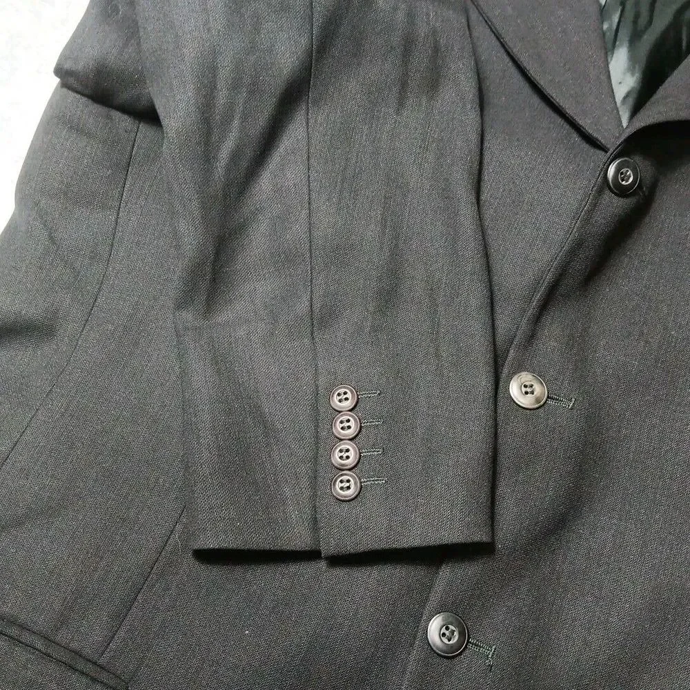 Bachrach Made‎ in Italy Men's Black Sport Coat Blazer Jacket 4 Button Mens Sz 44